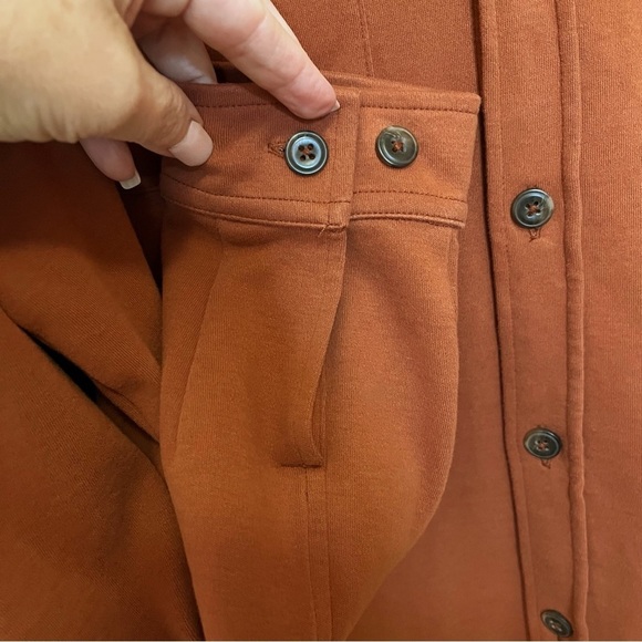 Johnston & Murphy Long Sleeve Flannel Button Down Shirt Terracotta Orange Sz XL - Picture 4 of 6